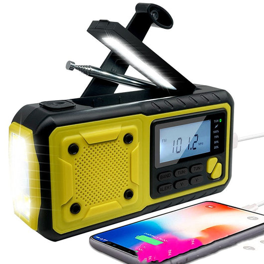 Radio de Emergencia Multifuncional con Energía Solar y Manivela - Image 5