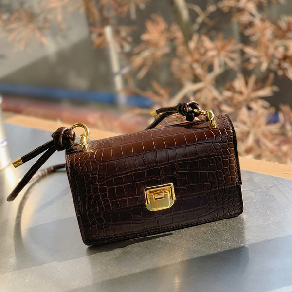 Bolso Baguette de Hombro Único con Patrón Texturizado