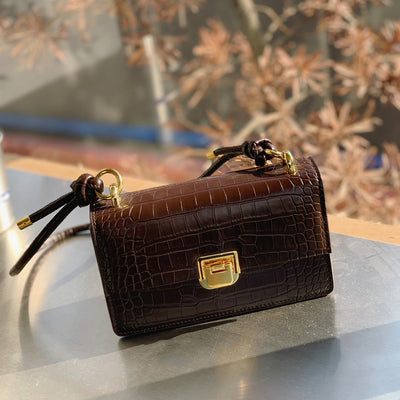 Bolso Baguette de Hombro Único con Patrón Texturizado