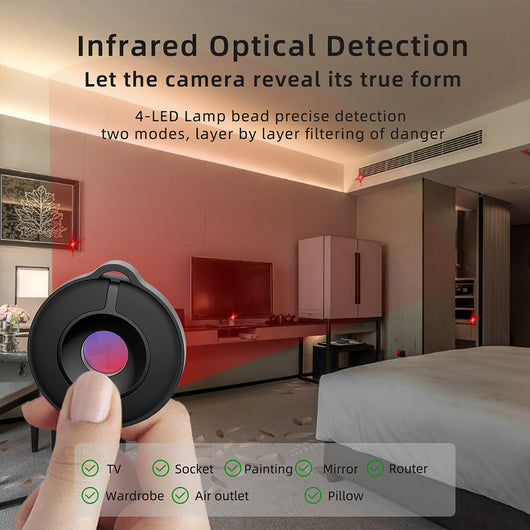 Detector de Cámaras Ocultas con Infrarrojo - Alcance 5M para Inspección Remota