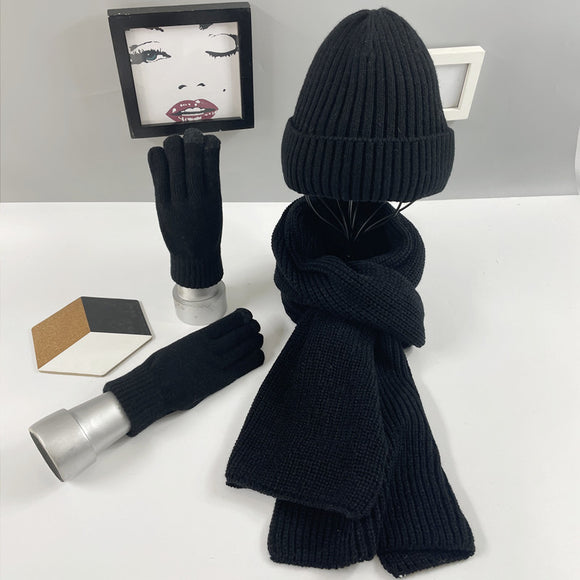 Conjunto de Abrigo Tricotado: Bufanda, Gorro y Guantes