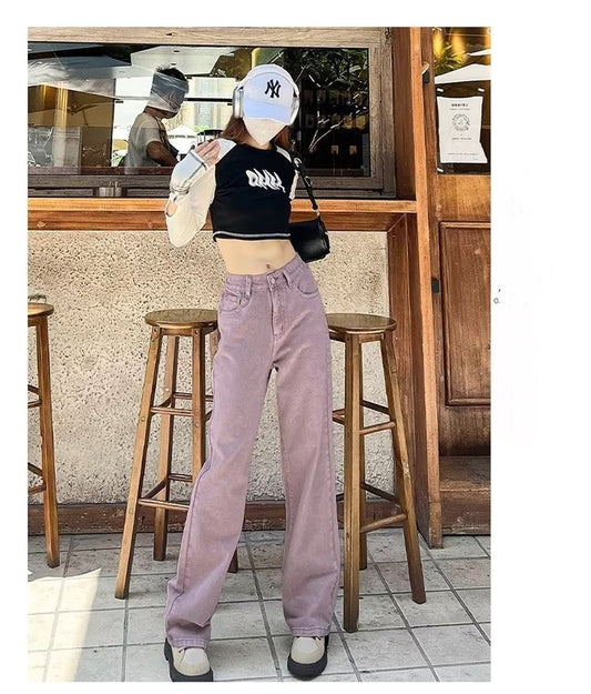 Pantalones Morados Ajustados Cintura Alta Reductores para Mujer - Image 2