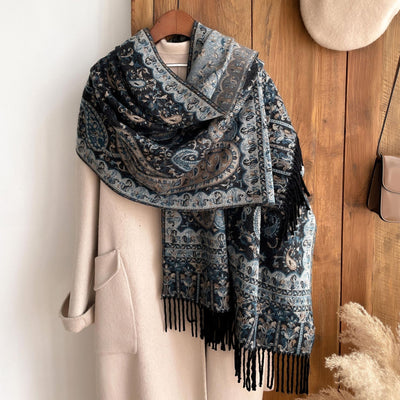 Pañuelo Étnico Retro con Estampado Jacquard y Motivos Paisley - Image 12