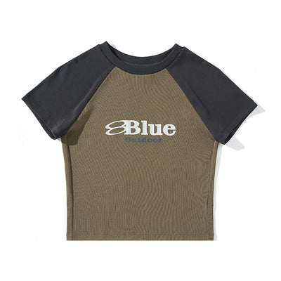 Blusa Retro Raglan Bicolor Escote Ombligo - Image 3