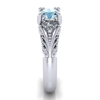 Anillo de Diamante y Zafiro Azul - Anillo de Compromiso Elegante para Parejas - Image 3