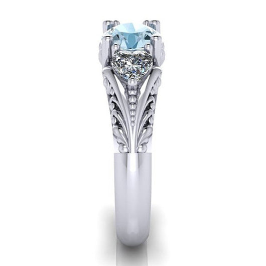 Anillo de Diamante y Zafiro Azul - Anillo de Compromiso Elegante para Parejas - Image 3