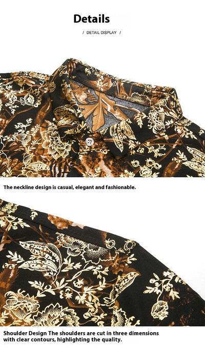 Camisa Estampada de Manga Corta para Hombre Adulto - Tela Fresca Elástica - Image 43