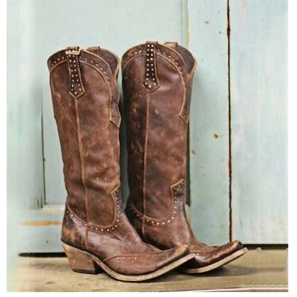 Botas Retro con Tachas para Mujer