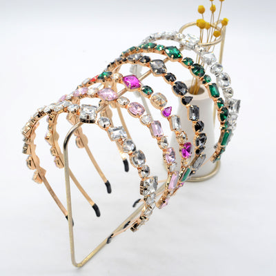 Diadema de Cristal Coreana con Pedrería Brillante