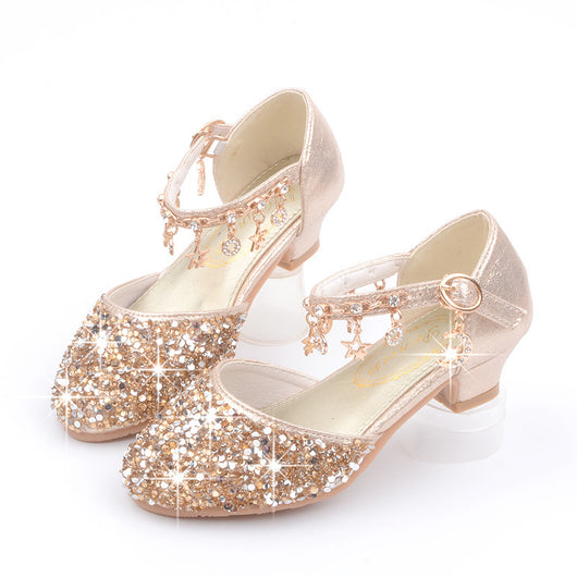 Sandalias Princesa Niña con Tacón Alto y Lentejuelas - Primavera y Otoño - Image 8