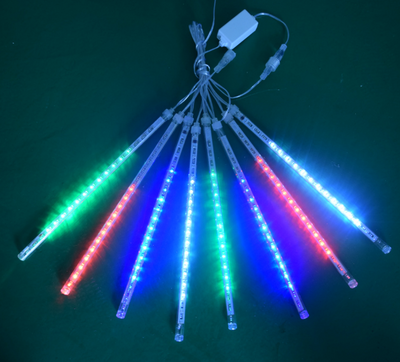 Luces LED Lluvia Meteoro Impermeables 30-50 cm, 8 Tubos, 100-240V con Fuente EU - Image 6