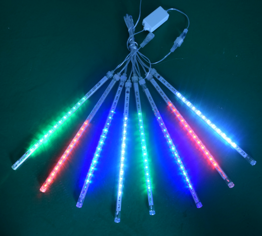 Luces LED Lluvia Meteoro Impermeables 30-50 cm, 8 Tubos, 100-240V con Fuente EU - Image 6