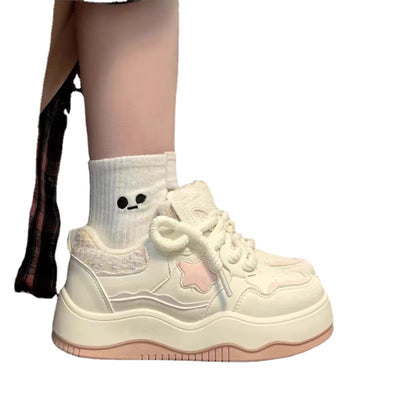 Zapatillas Deportivas Plataforma para Mujer - Blancas Estilo Board - Image 4