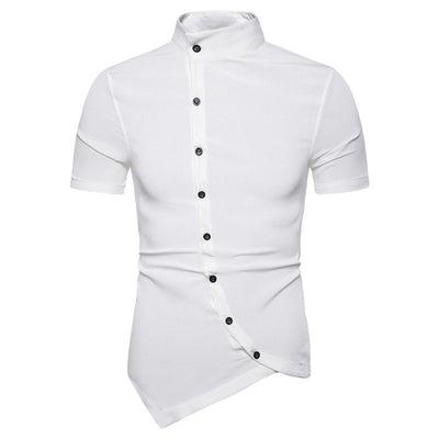 Camisa de Verano Casual con Cuello Mao y Botones Múltiples - Image 8