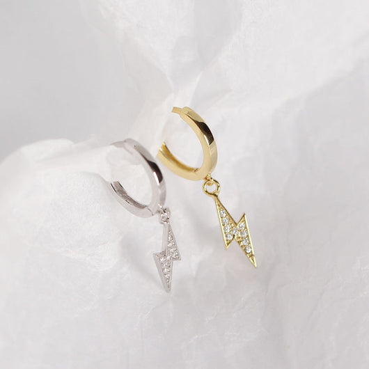 Aretes de Plata con Diamante Rayo Personalizados Multiuso - Image 6