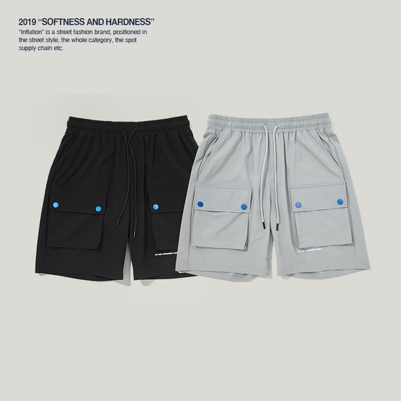 Shorts Casuales de Verano con Cordón Elástico y Bolsillos Japoneses