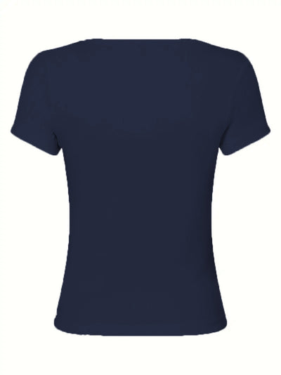 Blusa Casual de Botones Cuello Redondo Manga Corta - Image 20