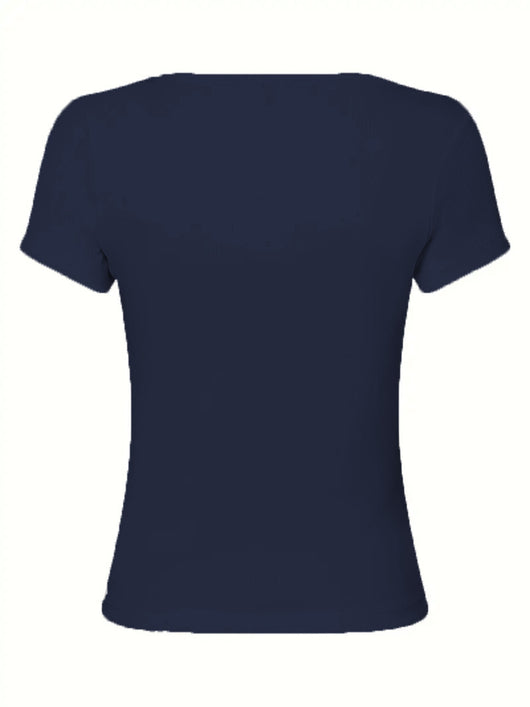 Blusa Casual de Botones Cuello Redondo Manga Corta - Image 20