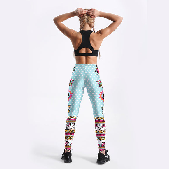Leggings Deportivos Mandala Estrella Turquesa para Yoga