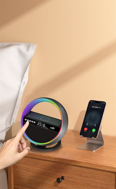 Lámpara Ambiental RGB con Cargador Inalámbrico y Altavoz Bluetooth - Image 11