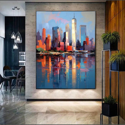 Cuadro Abstracto Nueva York Óleo sobre Lienzo - Decoración Urbana para Sala de Estar - Image 10