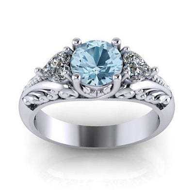 Anillo de Diamante y Zafiro Azul - Anillo de Compromiso Elegante para Parejas - Image 2