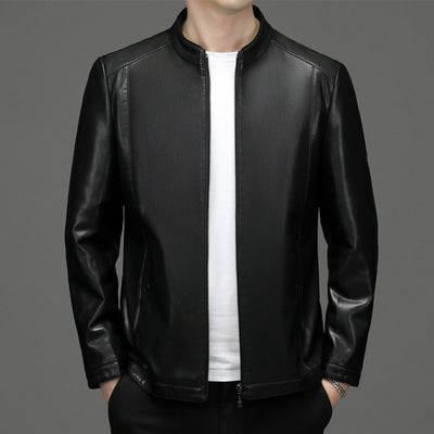 Chaqueta de Cuero Casual Acolchada para Hombre con Forro Polar - Image 3