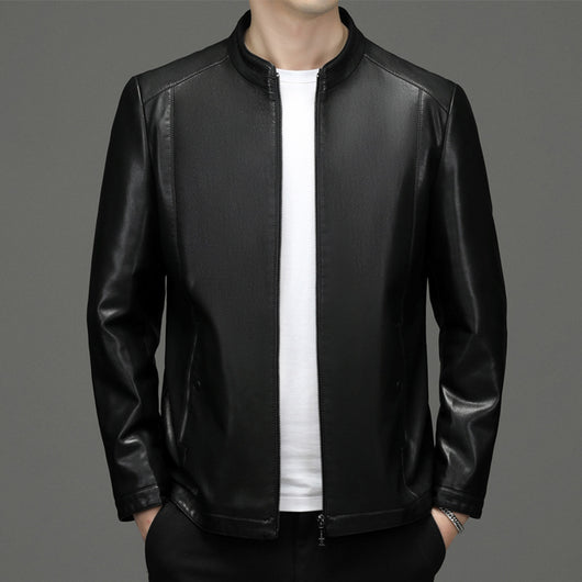Chaqueta de Cuero Casual Acolchada para Hombre con Forro Polar - Image 3