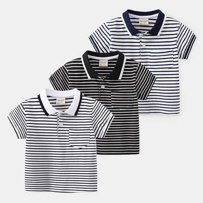Polo Infantil de Rayas Cortas con Estilo Vibrante - Image 5
