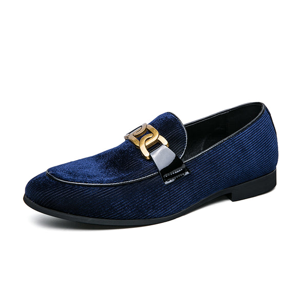 Zapatos de Cuero y Pana para Hombre Talla Grande Punta Afilada