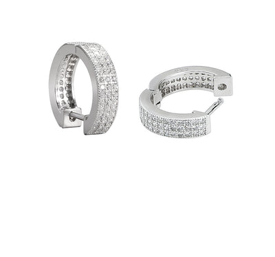 Aretes de Plata S925 con Diamantes Completos para Hombre - Estilo Hip-hop - Image 5