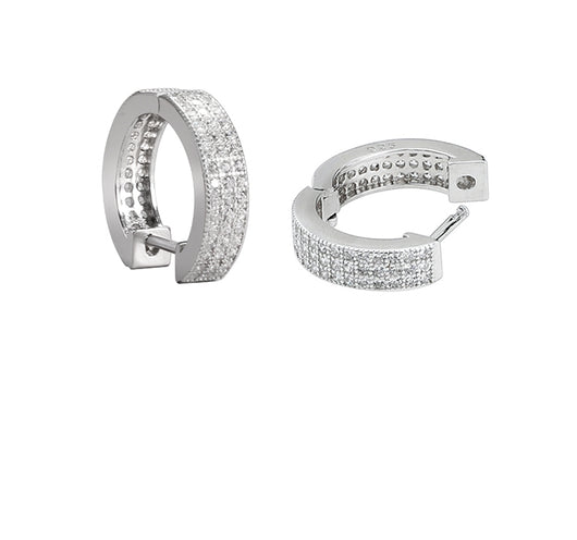 Aretes de Plata S925 con Diamantes Completos para Hombre - Estilo Hip-hop - Image 5