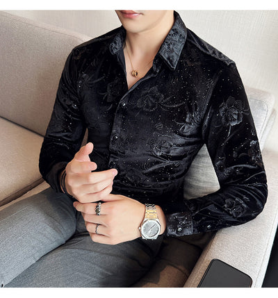 Ropa Elegante en Terciopelo Dorado para Hombre Talla Grande - Image 22