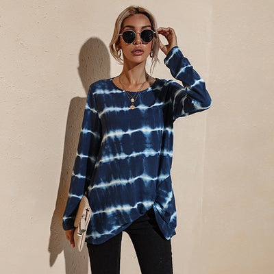 Playera Mujer Cuello Redondo con Estampado de Rayas - Image 3