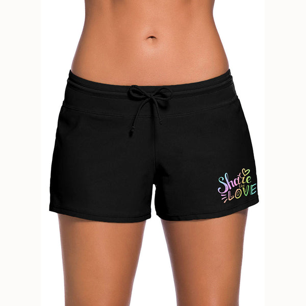 Shorts de Baño para Mujer con Diseño Estampado y Cordones