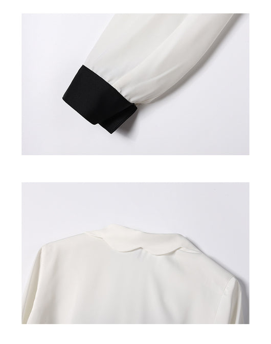 Blusa Elegante con Cuello Diseñador y Lazo Manga Larga - Image 4