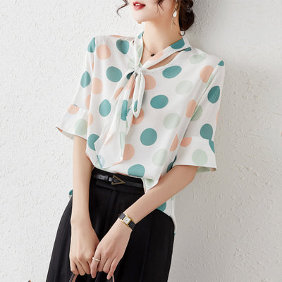 Blusa Chifón Manga Trompeta Talla Grande para Mujer - Image 2