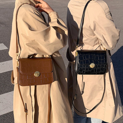 Bolso de Cuero PU con Patrón de Grietas - Diseño Sólido y Personalidad - Image 13