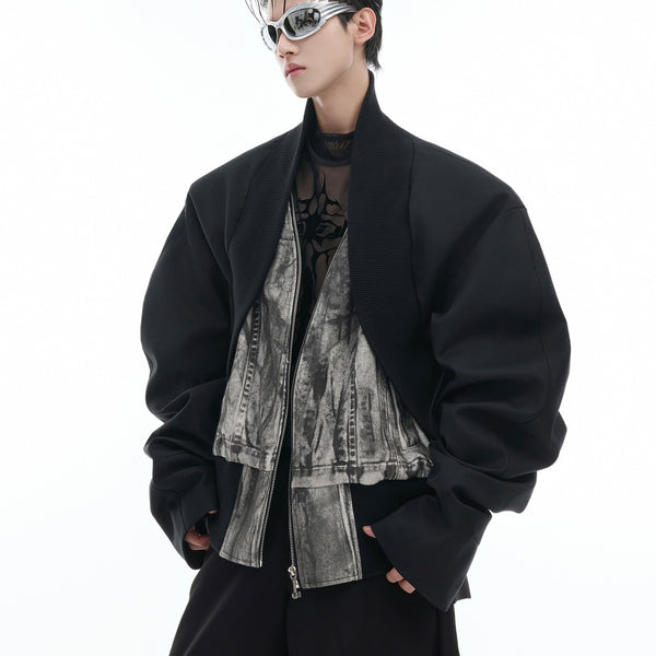 Chaqueta Desmontable de Dos Piezas con Diseño Deconstruido
