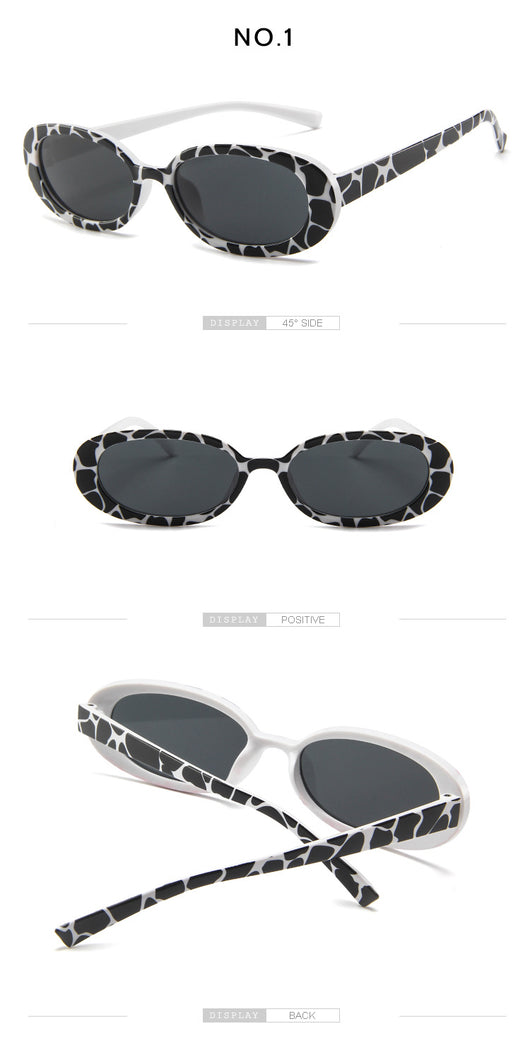 Gafas de Sol Ovaladas Trend Cow Print - Marco Pequeño Estilo Instagram - Image 38