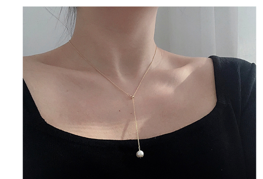 Cadena de suéter con perlas elegante - Image 12