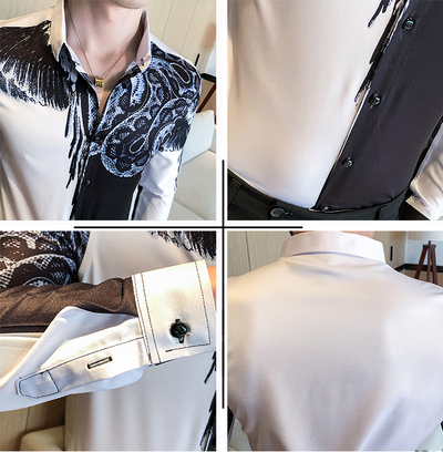 Camisa Floral Slim Fit con Estampa Digital - Estilo Personalidad para Hombre - Image 8