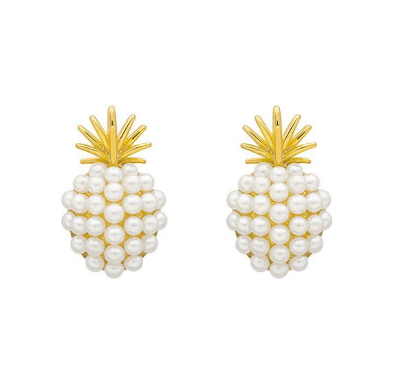 Aretes Colgantes de Piña con Diamantes