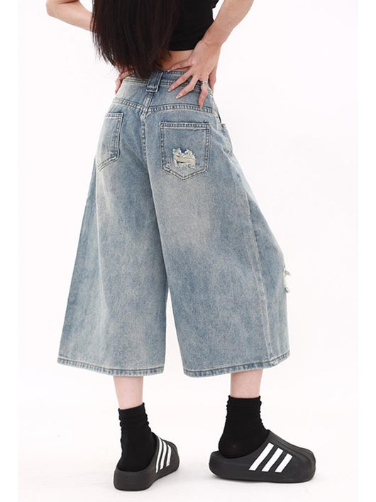 Jeans Cortos Retro Estilo Americano para Mujer - Verano - Image 6