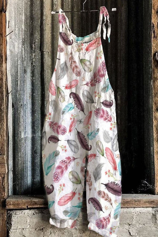 Jumpsuit Retro de Pierna Ancha para Mujer con Estampado Dulce - Image 9