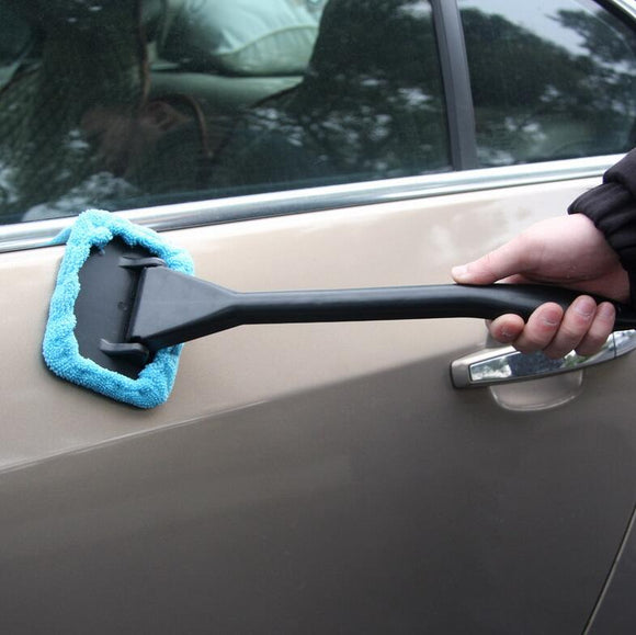Limpiador de Cristales para Auto con Cepillo de Mango Largo y Paño Microfibra Reutilizable