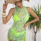 Conjunto de Bikini Estampado de Tres Piezas