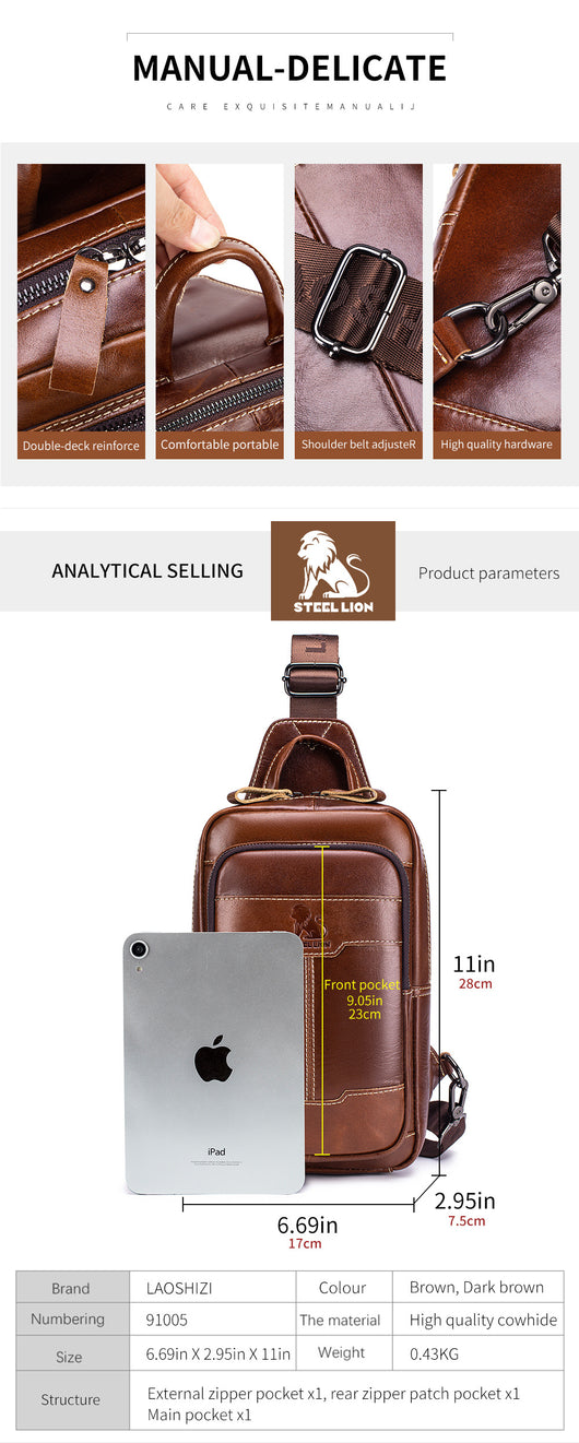 Bolsa Cruzada para Hombre - Mochila de Pecho con Bandolera - Image 10