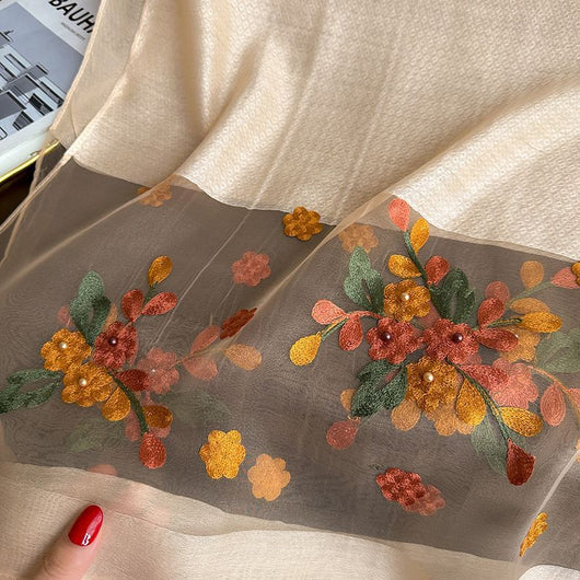 Pañuelo de Seda Bordado Largo para Otoño e Invierno - Image 14