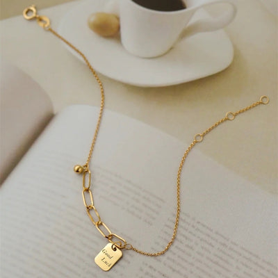 Conjunto de Collar y Pulsera Cuadrados en Oro 18K para Mujer - Image 3